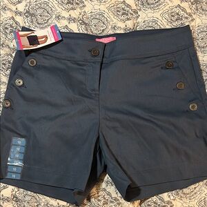 Isaac Mizrahi Navy/Gray Buttoned Shorts